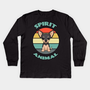 My Spirit Animal Chihuahua - Funny Dog Mom and Dog Dad Dog puppy Lover Cute Kids Long Sleeve T-Shirt